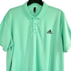Adidas Men's Size 2XL Golf Polo Shirt Teal Green Short Sleeve Performance
